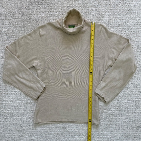 ANN TAYLOR | Beige Silk Blend Turtleneck Sweater Sz M - Picture 3 of 8